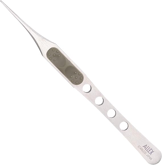 ALLEX Japanese Craft Tweezers Precision Fine Point Tips (Straight), Made in JAPAN, Pointy Tweezers for Crafting, Hobby, Jewelry Detail Work, Japanese Stainless Steel, Silver
