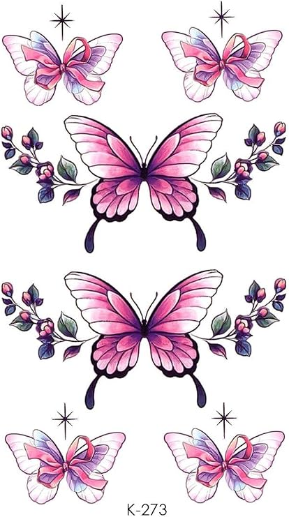 BearPear Pastel Butterflies Temporary Tattoo Eye Edge Tattoo