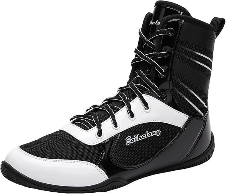 Men's Boxing Shoes High Top Wrestling Footwear Lightweight Boys Weightlifting Squat Fitness Boxing Boots