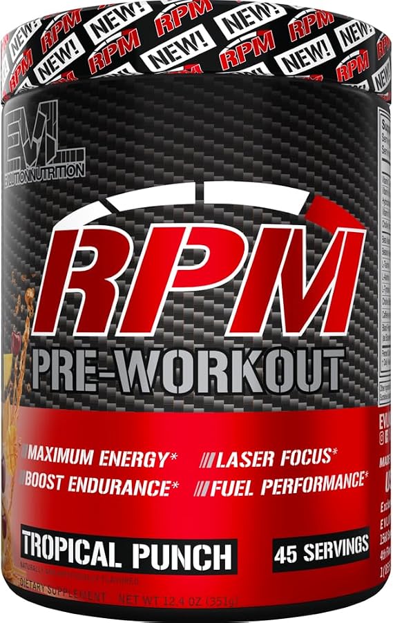 Evlution EVL RPM Pre Workout Powder - 45 Servings - Tropical Punch