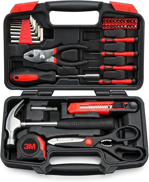 Tool Kit | Staunch 39 Piece Home and Office Tool Set | Complete Starter Tool Kit Set & Organiser Tool Box with Tools Included | General Household Tool Kits for Home with DIY Tools in Tool Case