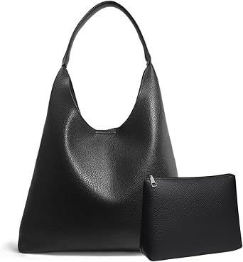 Amszke Vegan Leather Tote Bag for Women, Large Capacity Hobo Bags, Slouchy Shoulder Purse Crossbody Handbag