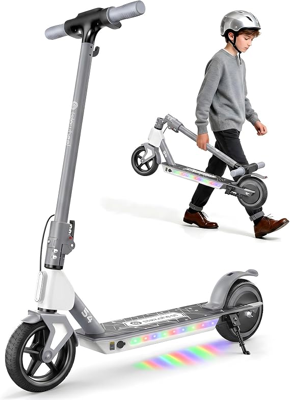 isinwheel S4 Electric Scooter, 200W Motor 5/8/12 Mph (2 Pack, Gray+Blue)