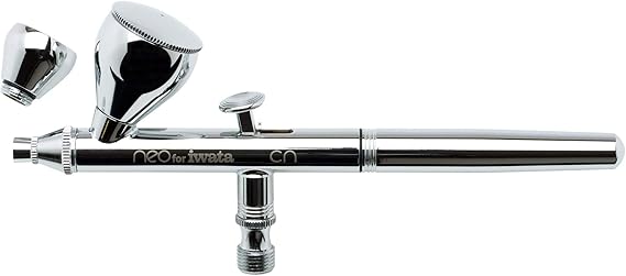 NEO CN Dual Action Airbrush - Effortless Coverage N3 Nozzle, 0.24 oz & 0.10 oz Fluid Cups. Ideal for Beginners & Hobby Painters Fine Atomization with Low Air Pressure for Makeup, Arts 7 Crafts