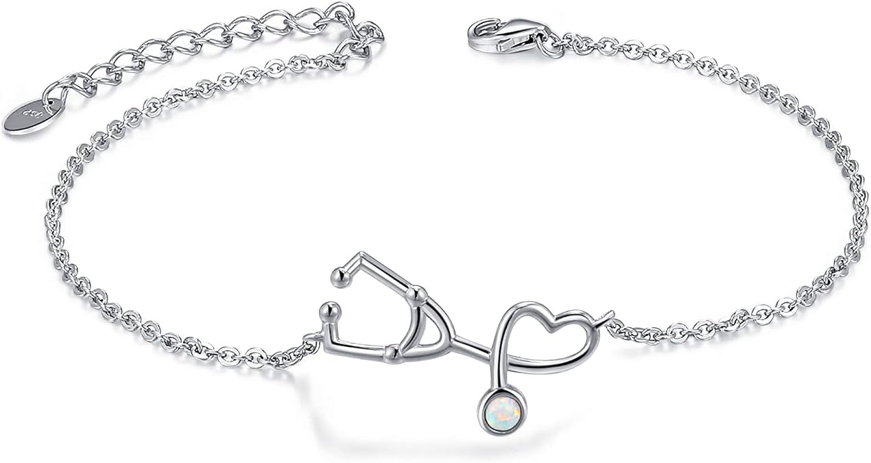 CHIC & ARTSY 925 Sterling Silver Bracelets for Women, Symbolic & Inspirational Charm Bracelets Collection with Cross, Stethoscope, Evil Eye, Infinity, Butterfly & More, Everyday Wear Jewelry