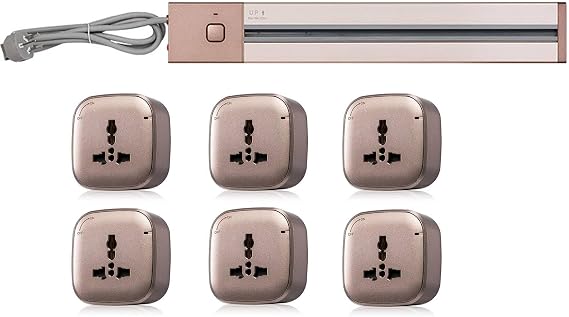 Power Track Socket, 60/80/100Cm Track, Left and Right Optional, Removable Universal Plug Adapter without Slotting,C-left-80cm