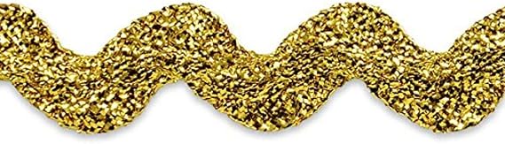 Trims by the Yard 5 Yards of 1" Large RIC Rac Trim, Metallic Gold