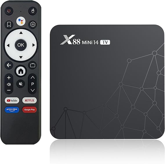 Tv box Android 14.0,X14 MINI smart tv box 2GB RAM 16GB ROM RK3518 Quad-Core 64bit Cortex-A53 Mali 450 MP2 GPU Support 4K 3D 1080P 2.4/5.0GHz WIFI BT5.0 10/100M Ethernet DLNA HDMI 2.0 H.265