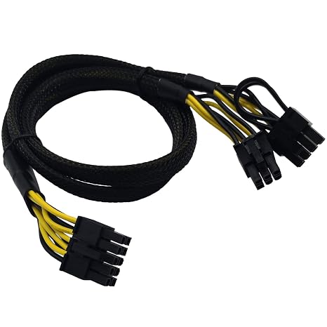 COMeap GPU Power Cable for Dell Precision 5820 7820, 10 Pin to 8 Pin(6+2) 6 Pin PCIe GPU Power Adapter Sleeved 21-inch (53cm)