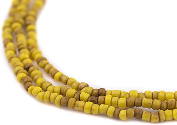 The Bead Chest Yellow Java Glass Seed Beads (2.5mm, 48" Strand)