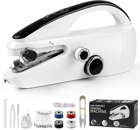 Handheld Sewing Machine, Dual Speed Hand Held Sewing Machine, Sewing Mini Portable Machine for Beginners, Adults, DIY, Home, Travel