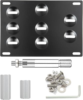 No Drill Front Bumper Tow Hook License Plate Mounting Bracket Adapter Kit Compitable for 99-06 Toyota MR2 Spyder