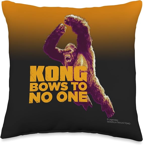 Kong Bows to No One. Official Monsterverse Godzilla vs. Kong Throw Pillow