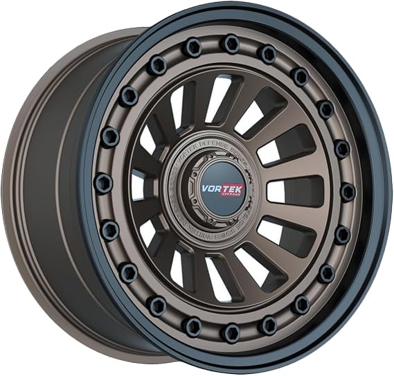 Vortek VRD-702 18X9 6x135 6x139.7 0 Cb 106.1 Matte Bronze With Black Bolts & Lip