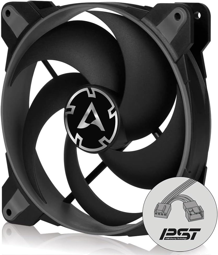 ARCTIC BioniX P140 - 140 mm Ventola da Gioco PWM PST, Controllo PST, PWM Sharing Technology, Alta Pressione Statica, Ventilazione 200-1950 RPM, 0,45 Sone - Grigio
