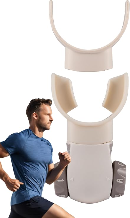 Breathing Exercise Device,Breathers Trainers Exerciser with Adjustable Inspiratory/Expiratory Vibration Fitness for Wellness (Beige)