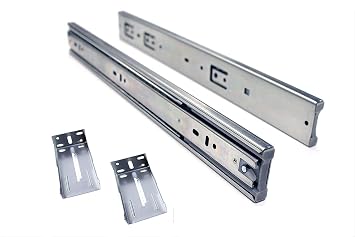 Berta (10 Pairs) 16 Inch Full Extension, Soft/Self Close, Ball Bearing, Side Mount Drawer Slides, for Face Frame Cabinets with Rear Brackets 16-Inch 100Lb Load Rating (16" with Brackets)
