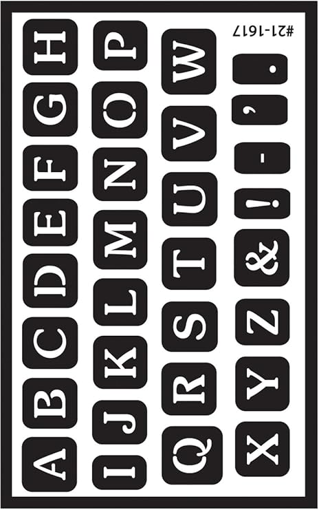 Armour Etch Over N Over Stencil, Full Alphabet