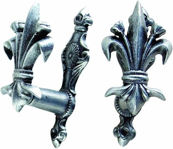 Denix Fleur de Lis Hangers, Antique Gray
