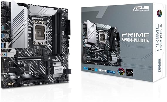 ASUS INTEL 12th Generation CPU LGA1700 Compatible Z690 Chipset MicroATX Motherboard/PRIME Z690M-PLUS D4