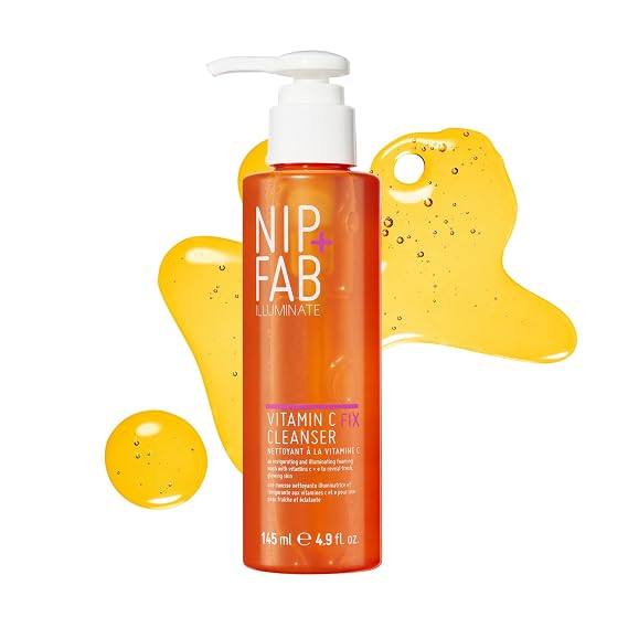 Nip + Fab Vitamin C Fix Gel Cleanser Brightening Hydrating Facial Cleansing Face Wash for Skin Toning, 4.9 Fl Oz