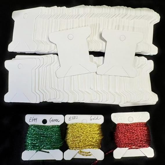 200 Pcs Embroidery Floss Bobbins,Cardboard Embroidery bobbins (White)