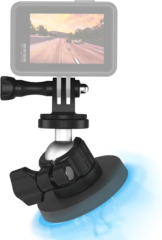 Magnetic Camera Mount for GoPro, Magnet Mount Base Stand with 360 Rotation Ball Head for GoPro Hero, DJI Osmo, AKASO, Insta360 and More, Attaches to Steel or Other Magnetic Surfaces