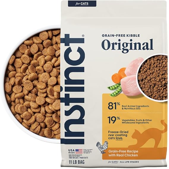 Instinct Original Dry Cat Food, Raw Coated Kibble, Real Chicken, 11 lb. Bag
