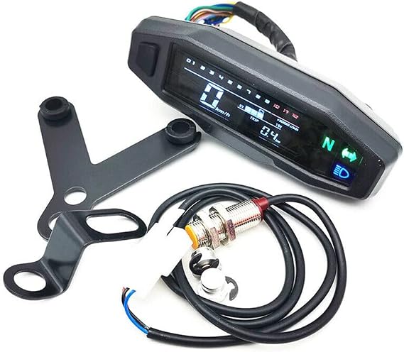 ZYWUOY LCD Digital Universal Motorcycle Odometer Speedometer Gauge with Bracket