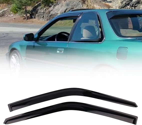 FREEMOTOR802 Tape-on Window Visors Fits 1990-1993 Honda Accord Coupe