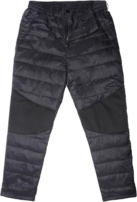 Men's Winter Warm Puffer Pants Loose Utility Insulated Pants, Outdoor Windproof Ski Snow Pants