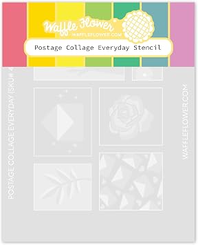 Waffle Flower Postage Collage Everyday Stencil