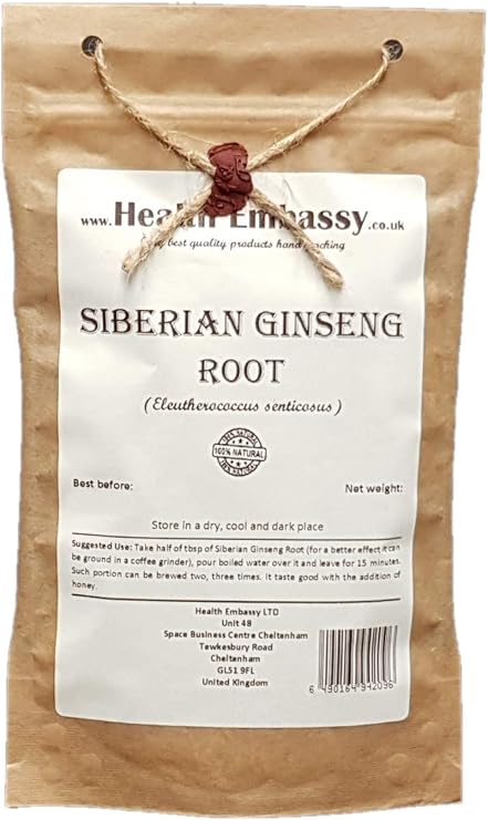 Health Embassy Siberian Ginseng Root (Eleutherococcus senticosus), 100 g