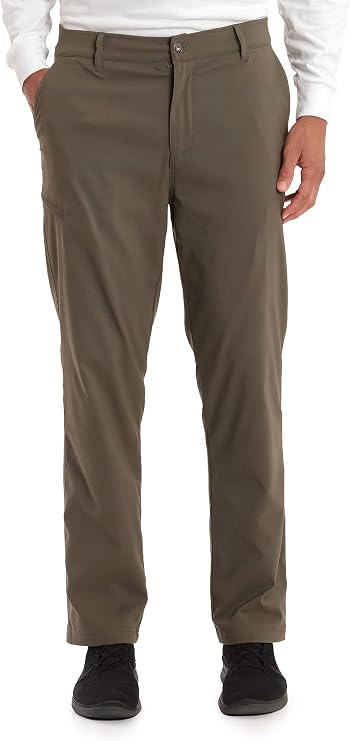 Gerry Mens Fleece Lined Stretch Hiking Travel Pants with Side Zipper Pocket and UPF 50+