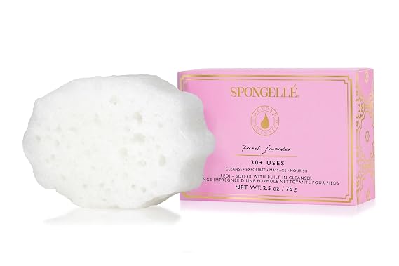 Spongelle Pedi Buffer 30+ Uses Bath Mitts and Cloths, French Lavender