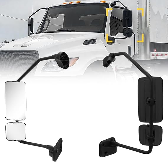 Black Door Mirror for International MV 2022+ Fixed, OEM Fit Replacement - left Side