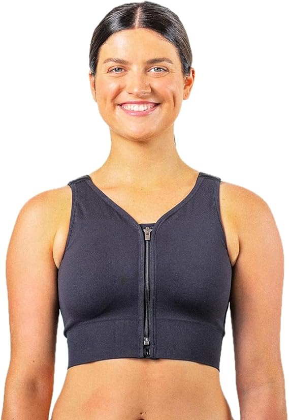 PRAIRIE WEAR HuggerPRIMA Mastectomy Bra for Women | Post Surgery Compression Bra for Lymphedema | Front Closure | Wire-Free