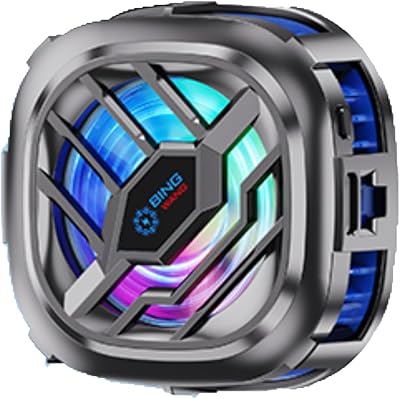CHONCHOW Phone Cooler for Gaming, Led Gaming Mobile Cooler Fan with Digital Display,Phone Radiator Case for iPhone Android Smartphones from 4.5-7In,Phone Cooler for Live Streaming