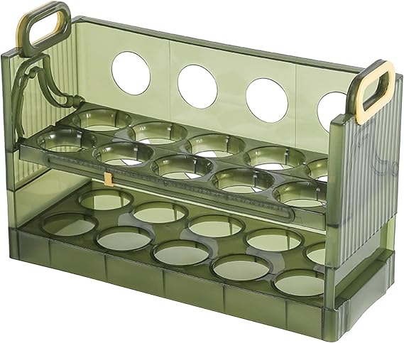 Egg Storage Container for Refrigerator Folding And Flipping Egg Holder for Refrigerator Side Door Egg Container Storage Egg Organizer Egg Holder Egg Dispenser for Refrigerator Organizer Bins