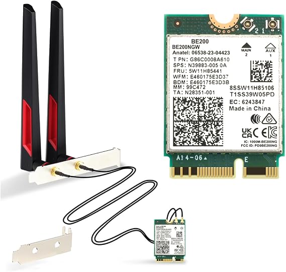 New BE200 Bluetooth 5.4 Wi-Fi 7 Card BE200NGW 2.4/5/ 6 GHz 5.8 Gbps Wrieless Adapter for Windows 11 Desktop PC with Antennas