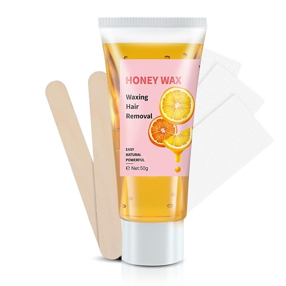 Honey Wax Hair Removal Kit, Sugar Wax for Face Hair Removal Women Sugar Waxing Kit for Women Brazilian Wax for Bikini Hair Removal Sugaring Wax Kit with Strips