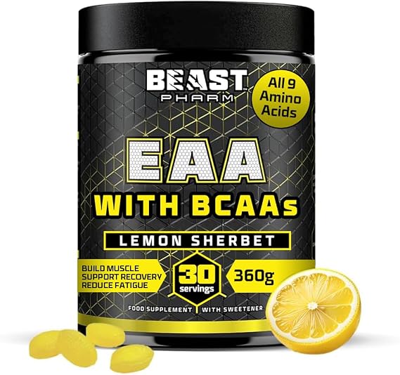 Beast Pharm EAA Essential Amino Acids BCAA Powder 30 Servings Lemon Sherbet