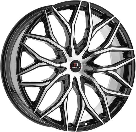 Cavallo CLV-37 18x8 5x4.5"/5x120 +35mm Black/Machined Wheel Rim 18" Inch