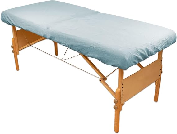 Body Linen Comfort Deluxe Flannel Massage Table Fitted Sheet. Premium Quality 100% Cotton Therapy Table Sheets. Elastic All Around for a Great Fit on your Massage Bed - Color: Blue,W67947