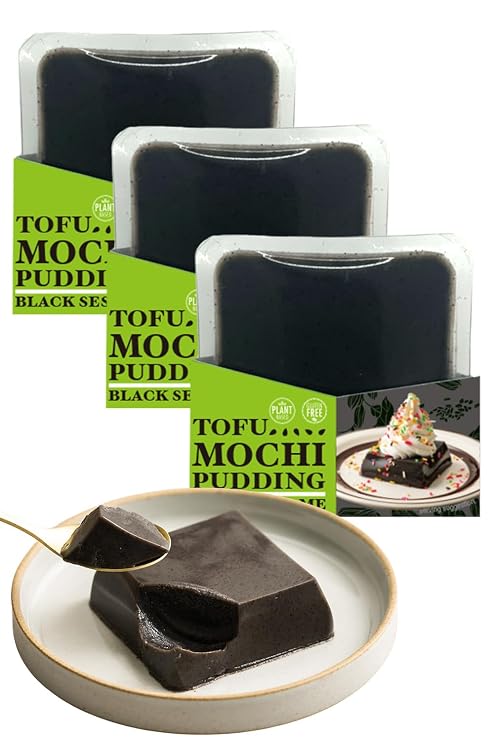 TOFU MOCHI PUDDING Japanese Black Sesame Dessert | Zen-Inspired Plant-Based Sweet | Smooth, Nutty & Gluten-Free Made in Japan, Zen food, (3 Packs)