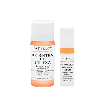 Farmacy TXA Toner and Vitamin C Serum Bundle - Brightening Toner for Face & Waterless Vitamin C Face Serum