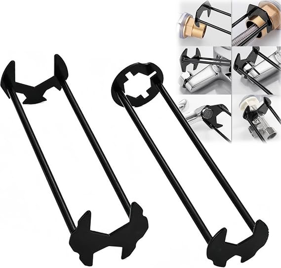 2PCS Slimspace Tightener - Universal Sink Wrench, Faucet Tool, Carbon Steel, 202 X 50 mm / 7.95 X 1.96 in (Type A), 203 X 62 mm / 7.99 X 2.44 in (Type B)