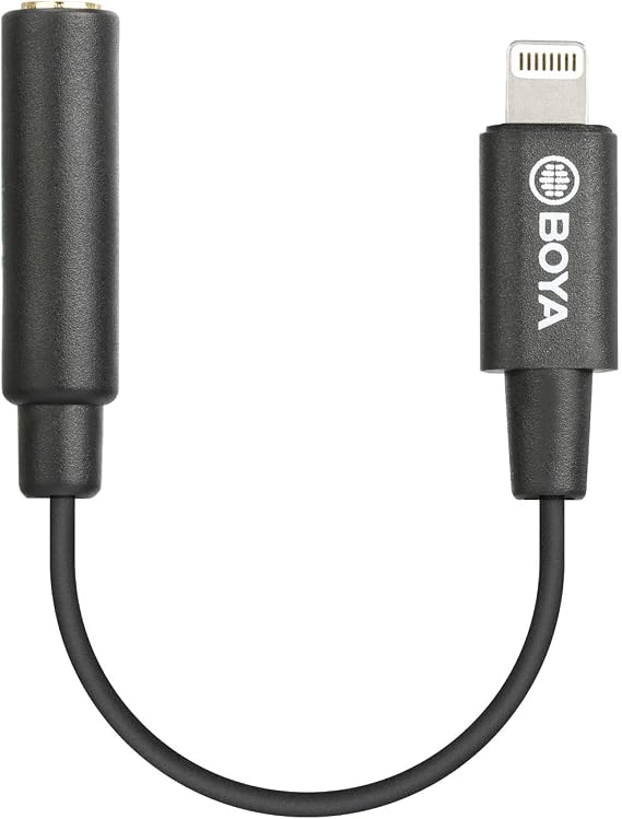 BOYA by-K3 Female 3.5mm TRRS Microphone Adapter Cable to MFi Certified Lightning Connector Dongle, Headphones Adapter for iPhone 12 Mini 12 Pro Max 11 Pro Max X XR XS iPhone 7 7P 8 8P