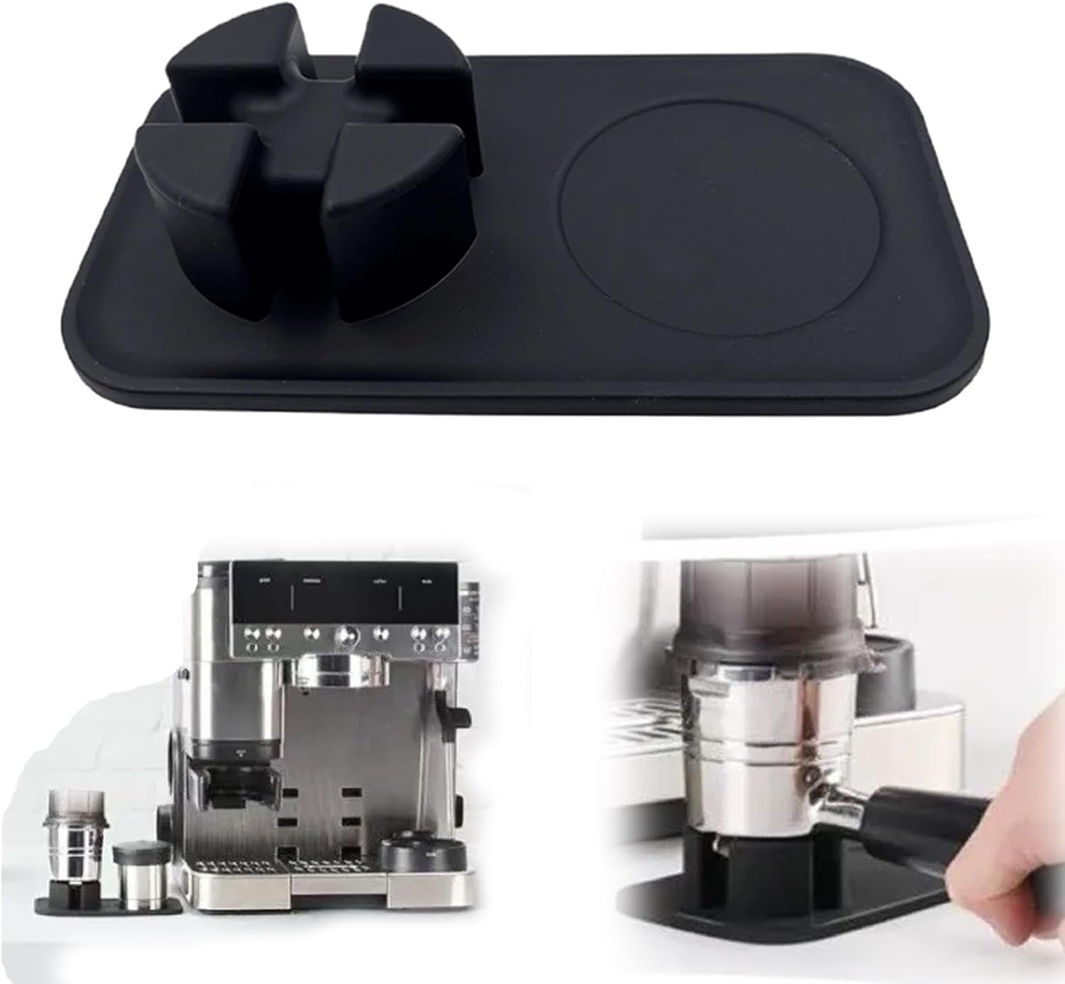 タンピングマット Ninja Luxe Café Premier ES601/ES701 対応 滑り止めタンパーホルダー シリコントップカバー 耐熱レストパッド エスプレッソマシンアクセサリー用 ブラック