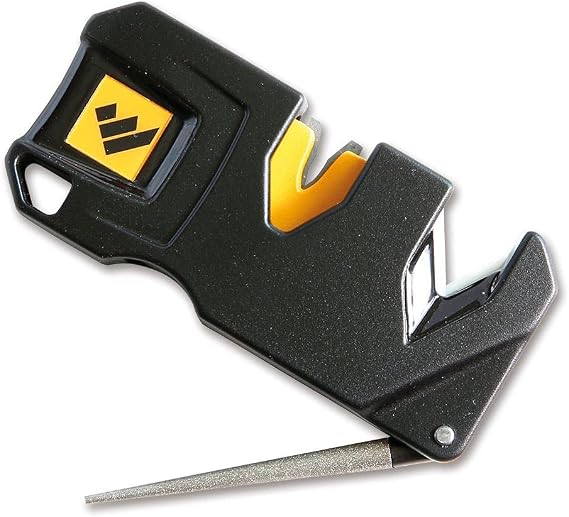 Work Sharp Pivot Plus Knife Sharpener with Crossed Carbide Elements and Ceramic Rods in Black - 8.90 cm